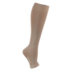 Støttestrømper Bambus, Åpen Tå, Beige